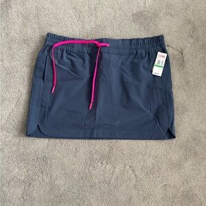Navy Skirt with Pink Drawstring